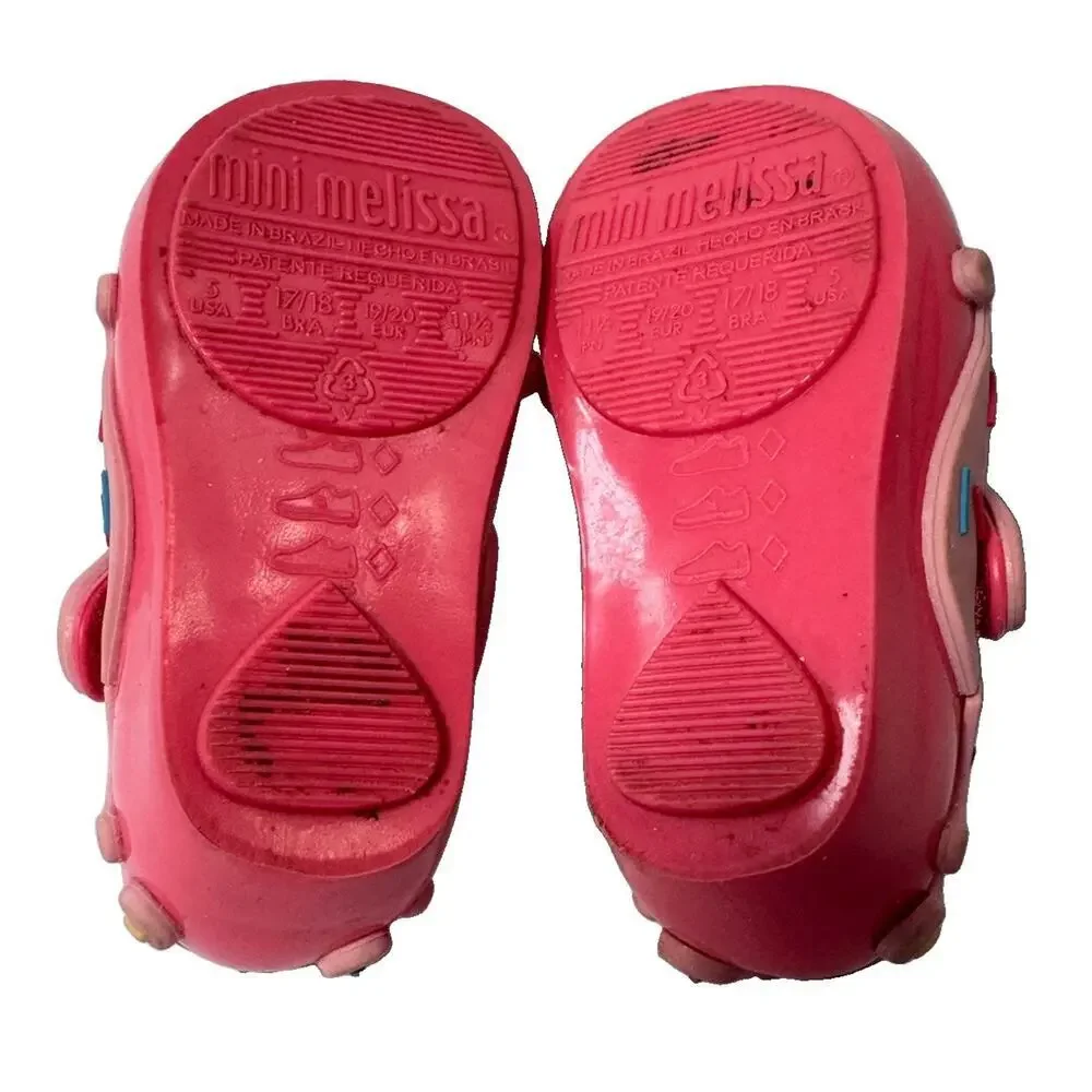 Mini Melissa Toddler Girls Size 5 Pink Donut Sprinkle Jelly Mary Jane Shoes